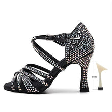 Load image into Gallery viewer, Ladies Latin Ballroom Dance Shoes Red Black Blue Brown