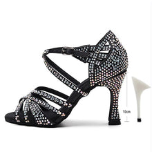 Load image into Gallery viewer, Ladies Latin Ballroom Dance Shoes Red Black Blue Brown