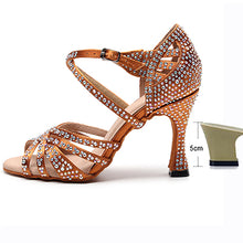 Load image into Gallery viewer, Ladies Latin Ballroom Dance Shoes Red Black Blue Brown