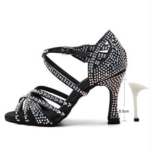 Load image into Gallery viewer, Ladies Latin Ballroom Dance Shoes Red Black Blue Brown