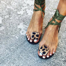 Load image into Gallery viewer, NAN JIU MOUNTAIN 2020 Summer Strap Sandals Women's Flats Open Toe Leopard Casual Shoes Rome Plus Size 35-43