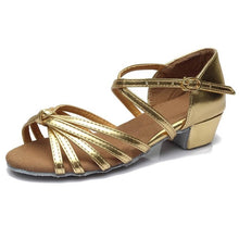 Load image into Gallery viewer, High quality low heel dance shoes, suitable for children, girls with Latin dances
