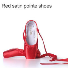 Load image into Gallery viewer, Professional Ballet Pointe Shoes Girls Women Ladies Satin Ballet Shoes With Ribbons