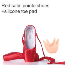 Load image into Gallery viewer, Professional Ballet Pointe Shoes Girls Women Ladies Satin Ballet Shoes With Ribbons