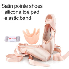 Load image into Gallery viewer, Professional Ballet Pointe Shoes Girls Women Ladies Satin Ballet Shoes With Ribbons