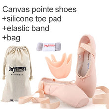 Load image into Gallery viewer, Professional Ballet Pointe Shoes Girls Women Ladies Satin Ballet Shoes With Ribbons