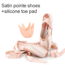 Load image into Gallery viewer, Professional Ballet Pointe Shoes Girls Women Ladies Satin Ballet Shoes With Ribbons