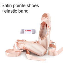 Load image into Gallery viewer, Professional Ballet Pointe Shoes Girls Women Ladies Satin Ballet Shoes With Ribbons