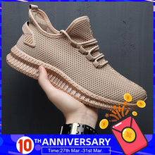 Load image into Gallery viewer, Men Sneakers Black Mesh Breathable Running Sport Shoes Male Lace Up Non-slip Men Low Athletic Sneakers Casual Men Shoes